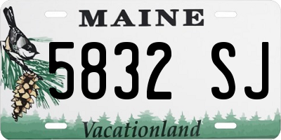 ME license plate 5832SJ