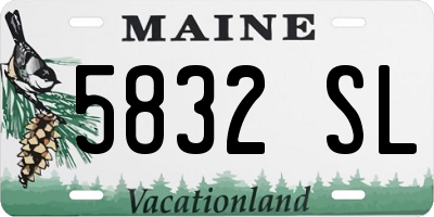 ME license plate 5832SL