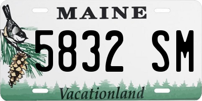 ME license plate 5832SM