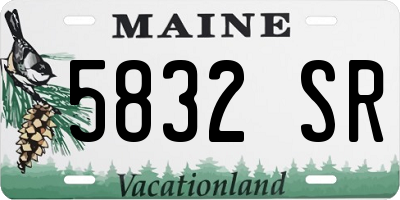 ME license plate 5832SR