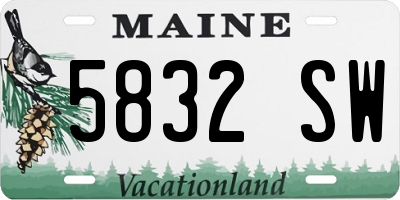 ME license plate 5832SW