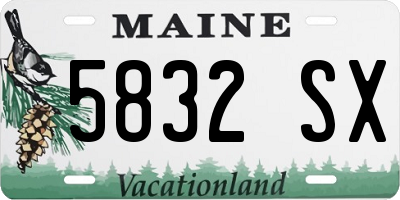 ME license plate 5832SX
