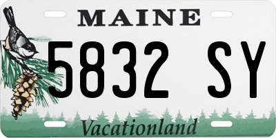 ME license plate 5832SY