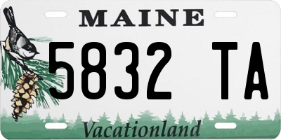 ME license plate 5832TA