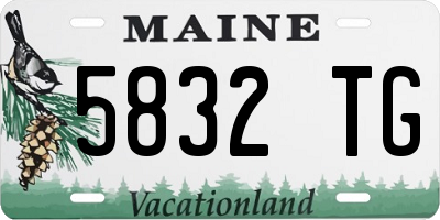 ME license plate 5832TG