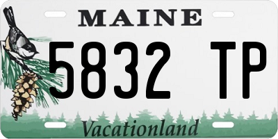 ME license plate 5832TP
