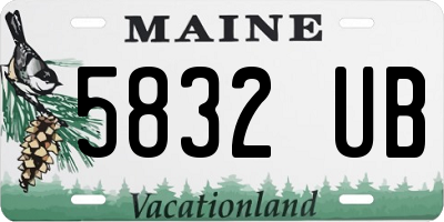 ME license plate 5832UB