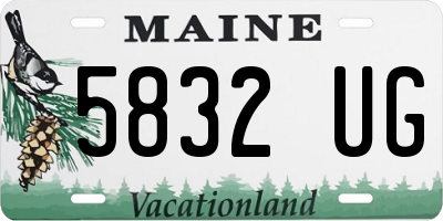 ME license plate 5832UG