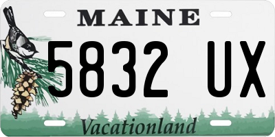 ME license plate 5832UX