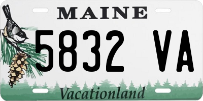 ME license plate 5832VA