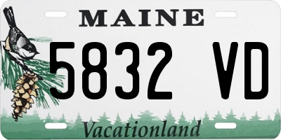 ME license plate 5832VD