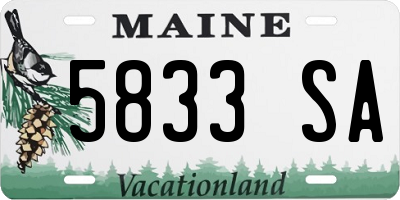ME license plate 5833SA