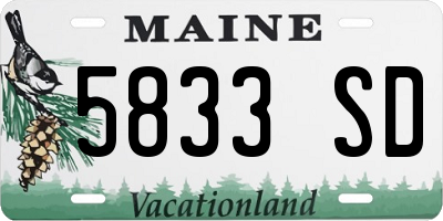 ME license plate 5833SD
