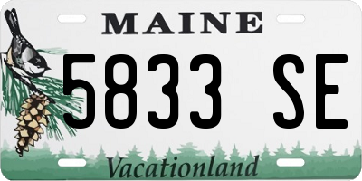 ME license plate 5833SE