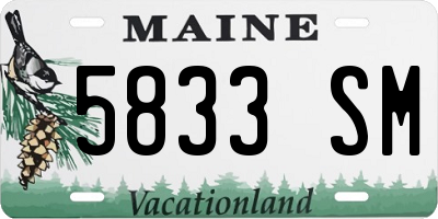 ME license plate 5833SM