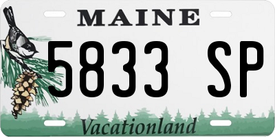 ME license plate 5833SP