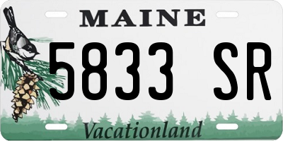 ME license plate 5833SR