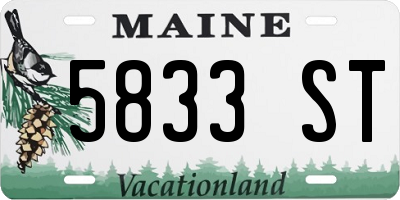 ME license plate 5833ST