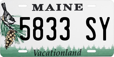 ME license plate 5833SY