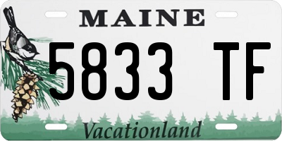 ME license plate 5833TF