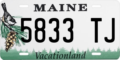 ME license plate 5833TJ