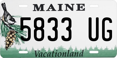 ME license plate 5833UG