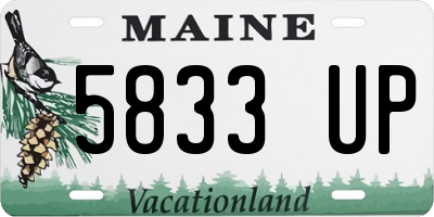 ME license plate 5833UP