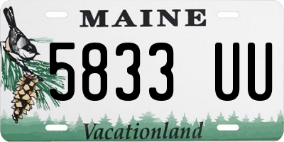 ME license plate 5833UU