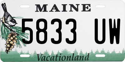 ME license plate 5833UW