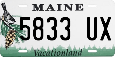 ME license plate 5833UX
