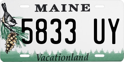 ME license plate 5833UY