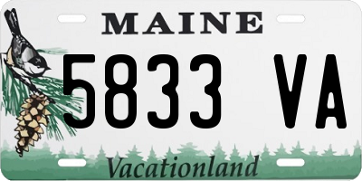 ME license plate 5833VA