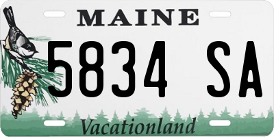 ME license plate 5834SA