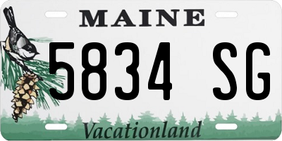 ME license plate 5834SG