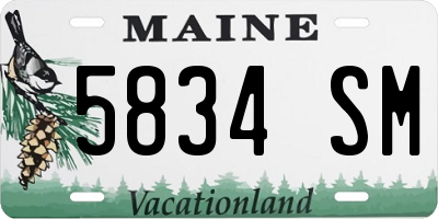 ME license plate 5834SM