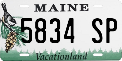 ME license plate 5834SP