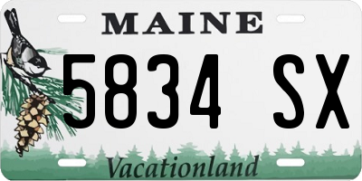ME license plate 5834SX