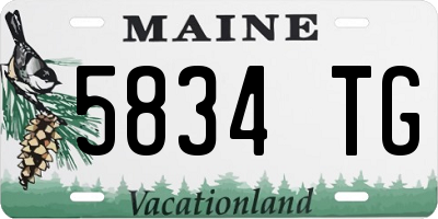 ME license plate 5834TG