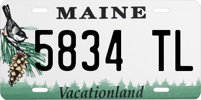 ME license plate 5834TL