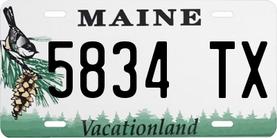 ME license plate 5834TX