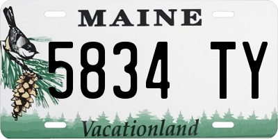 ME license plate 5834TY