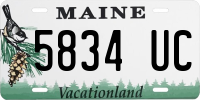 ME license plate 5834UC