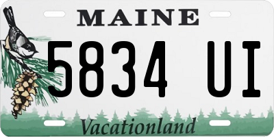 ME license plate 5834UI