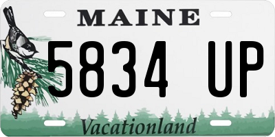 ME license plate 5834UP