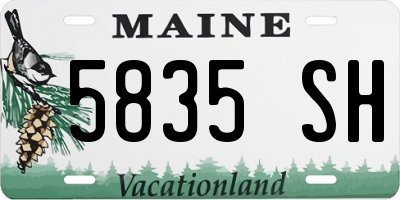 ME license plate 5835SH