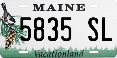 ME license plate 5835SL