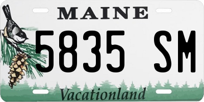 ME license plate 5835SM