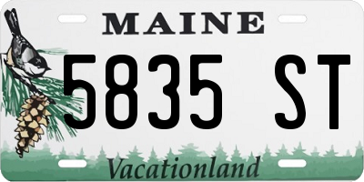 ME license plate 5835ST
