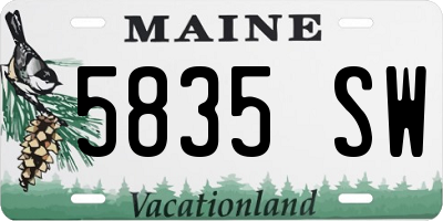 ME license plate 5835SW