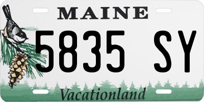 ME license plate 5835SY